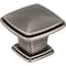 Jeffrey Alexander 1-3/16" Overall Length Brushed Pewter Square Milan 1 Cabinet Knob 1091BNBDL - alternate 1